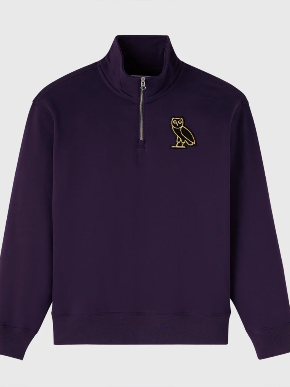 OVO SIGNATURE QUARTER-ZIP MOCKNECK - RICH PLUM